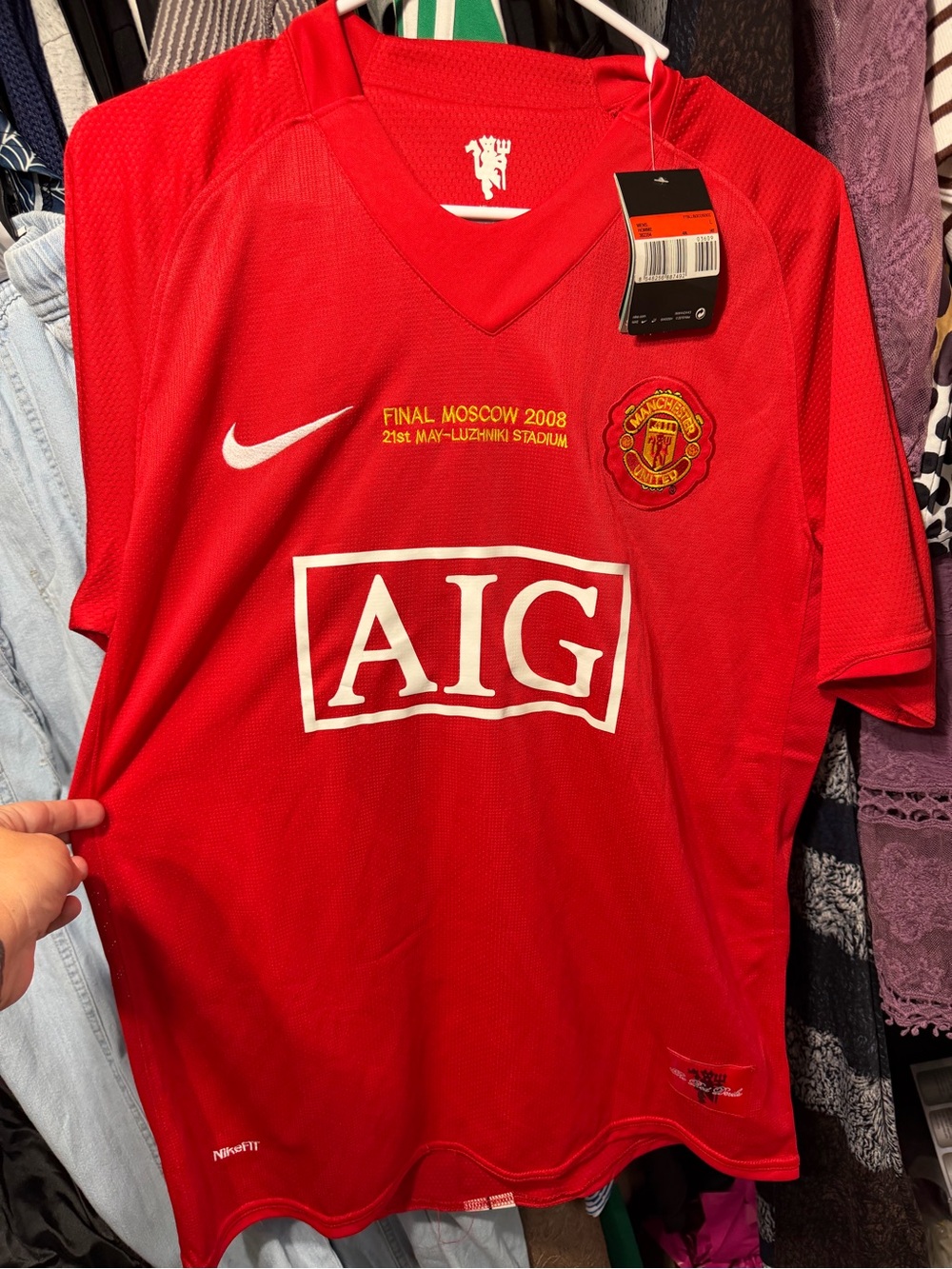 Nike Red Manchester United AIG Final Moscow 2008 Football Shirt